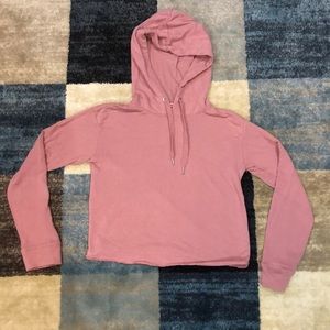 Garage Pink Cropped Hoodie